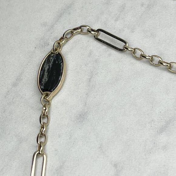 Chico's Gold Tone Long Chain Link Station Necklace - Picture 2 of 9